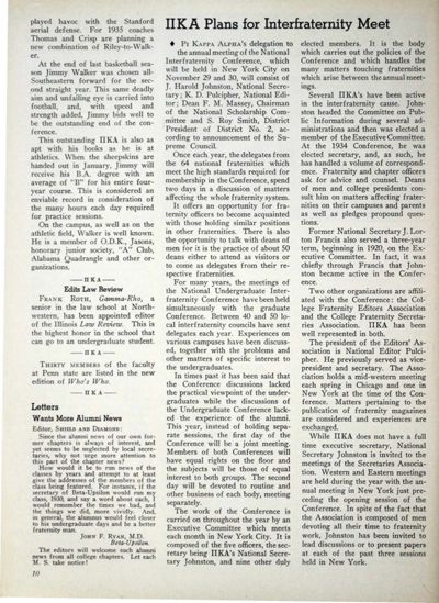 Pi Kappa Alpha Plans for Interfraternity Meet